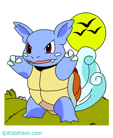 Wartortle coloring pages for kids to color and print