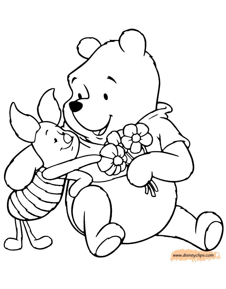 Winniethepooh and piglet coloring pages coloring books disney coloring pages