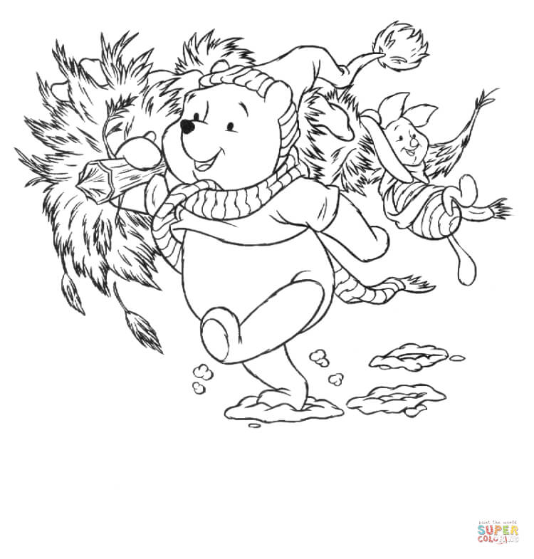 Pooh and piglet coloring page free printable coloring pages