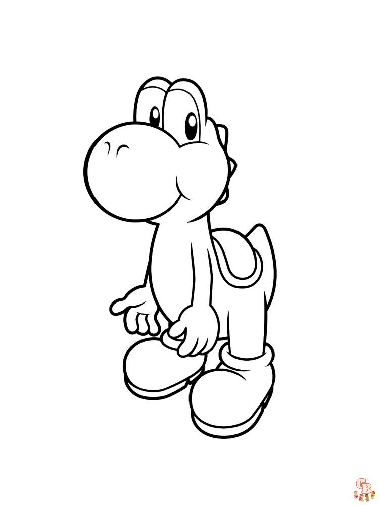 Yoshi coloring pages free and printable for kids