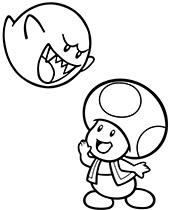 Coloring sheet with mario and yoshi