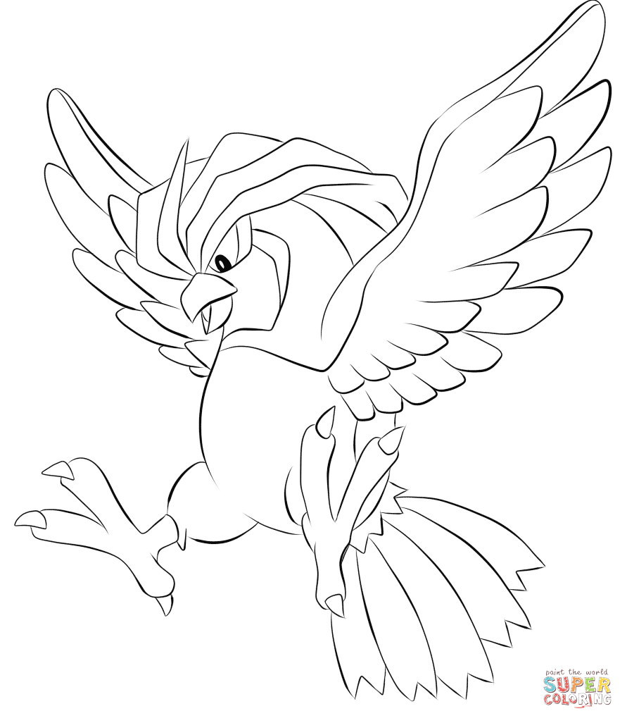 Pidgeotto coloring page free printable coloring pages