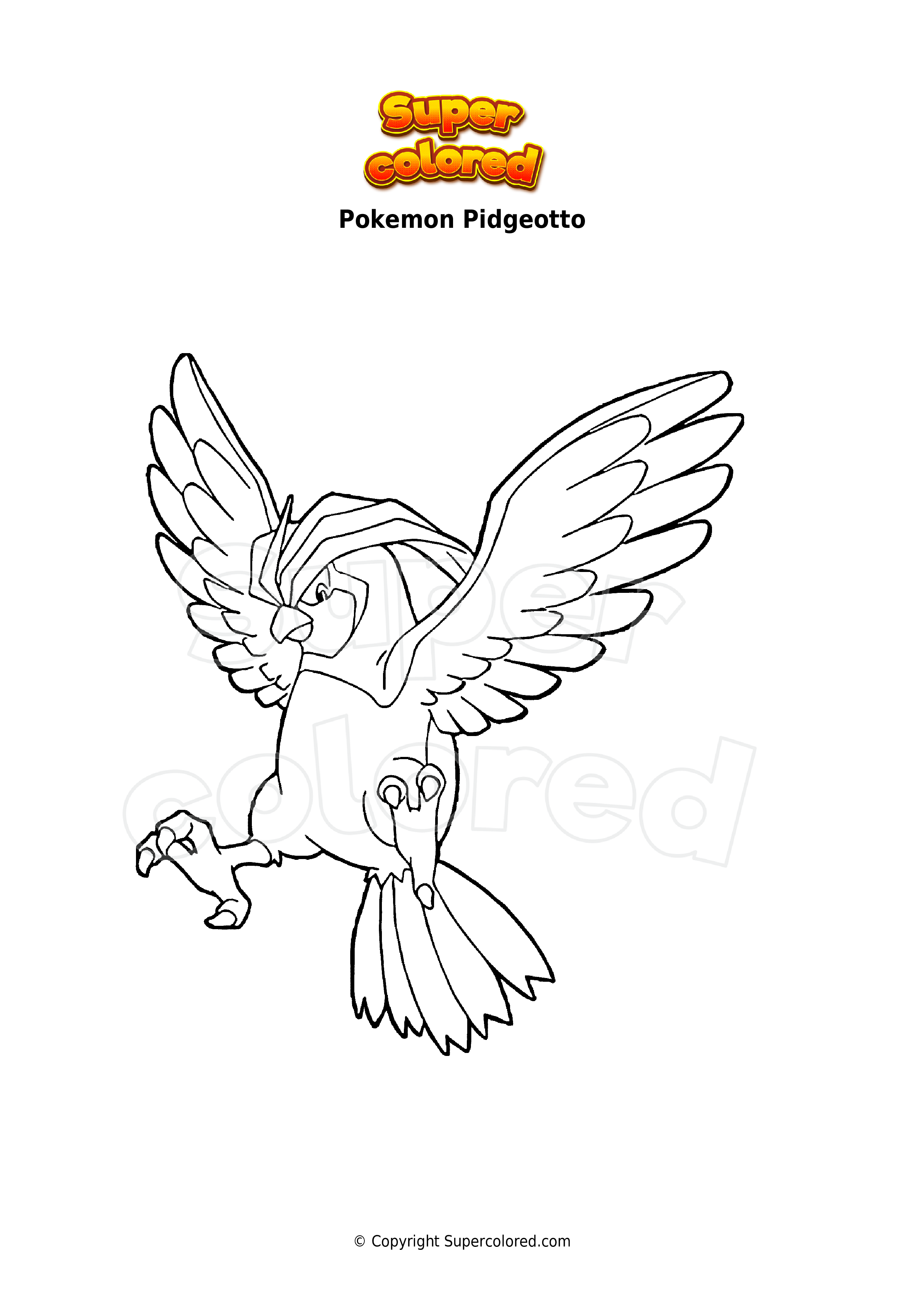 Coloring page pokemon pidgeotto