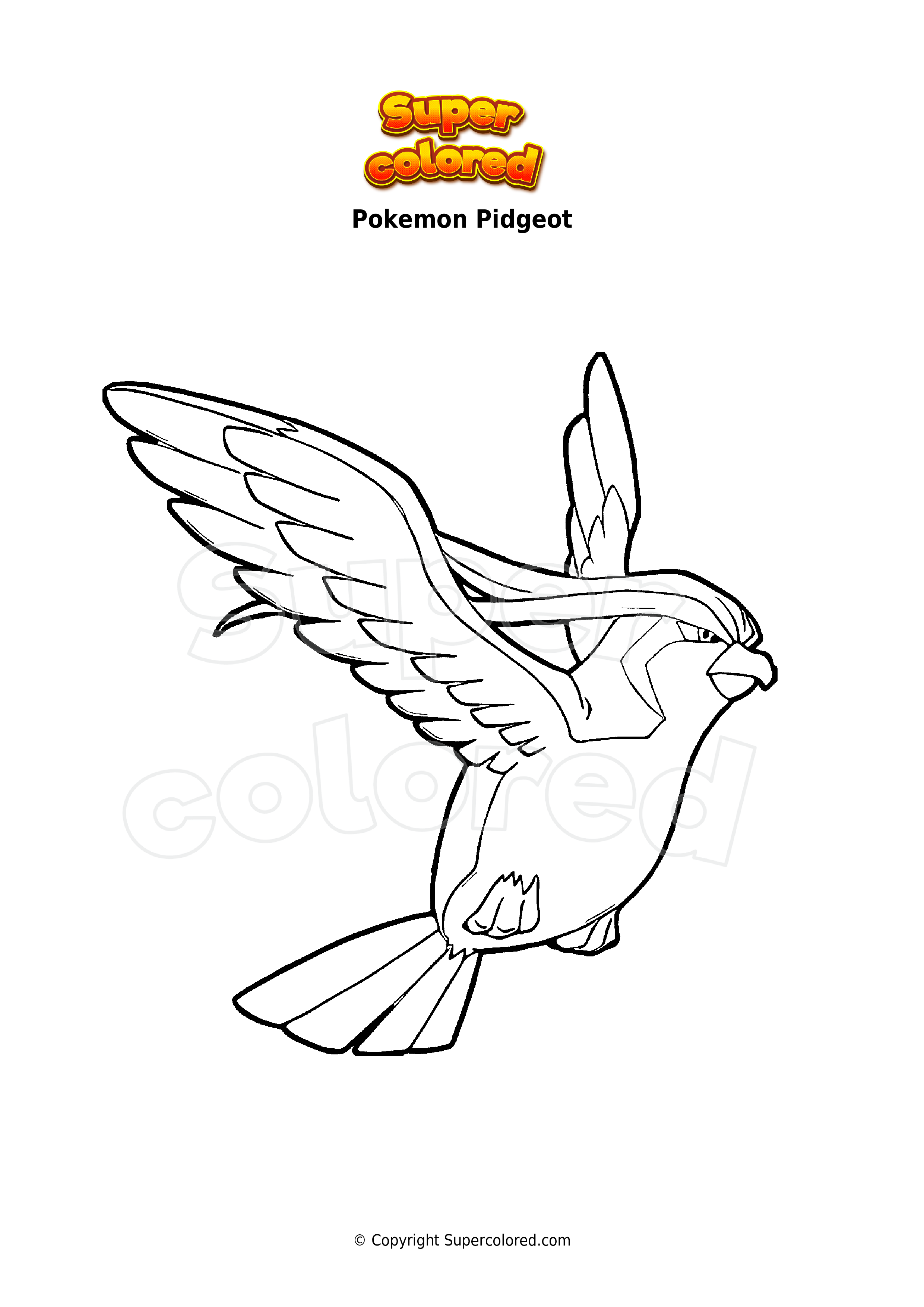 Coloring page pokemon pidgeot