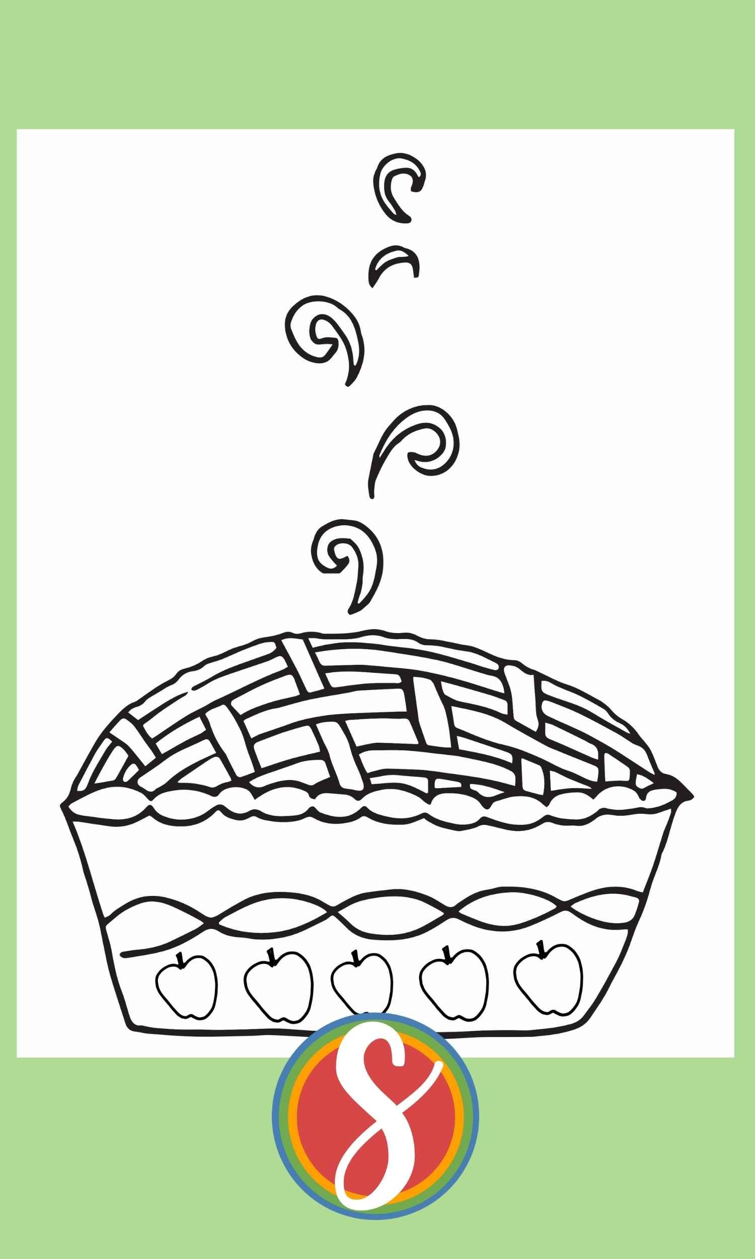 Free pie coloring page â stevie doodles