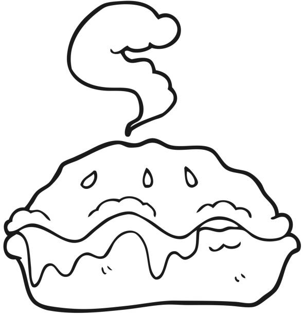 Pie coloring page stock illustrations royalty