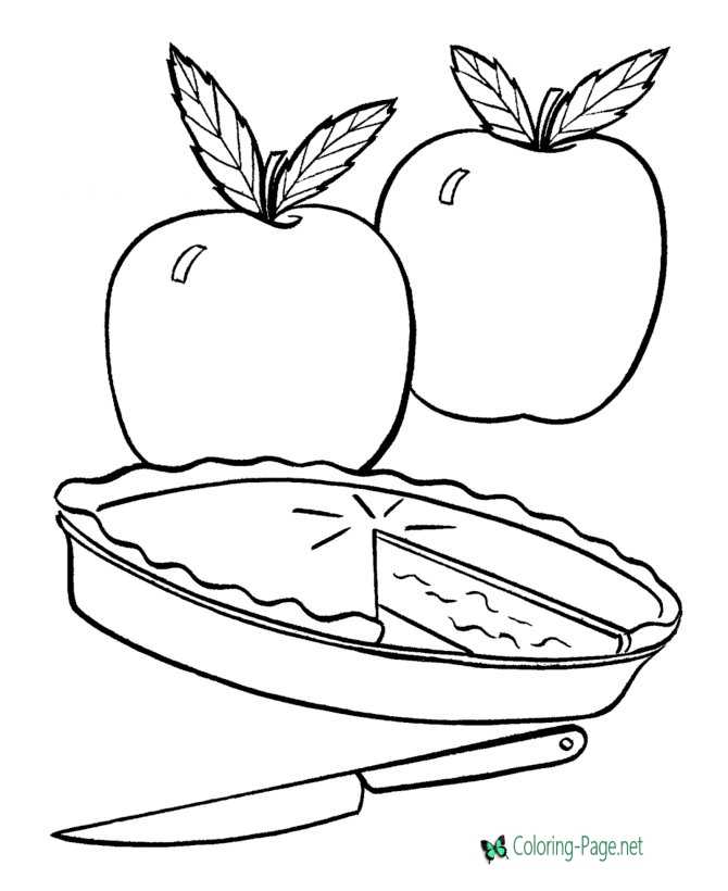 Food coloring pages apple pie