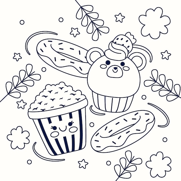 Pie coloring page images