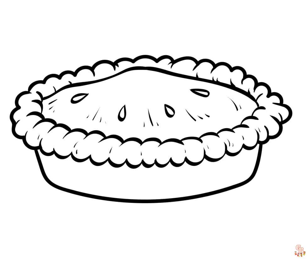 Printable pie coloring pages free forv kids and adults