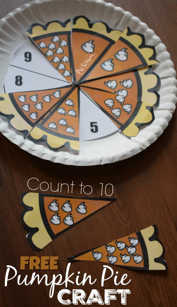 Pumpkin pie counting craft