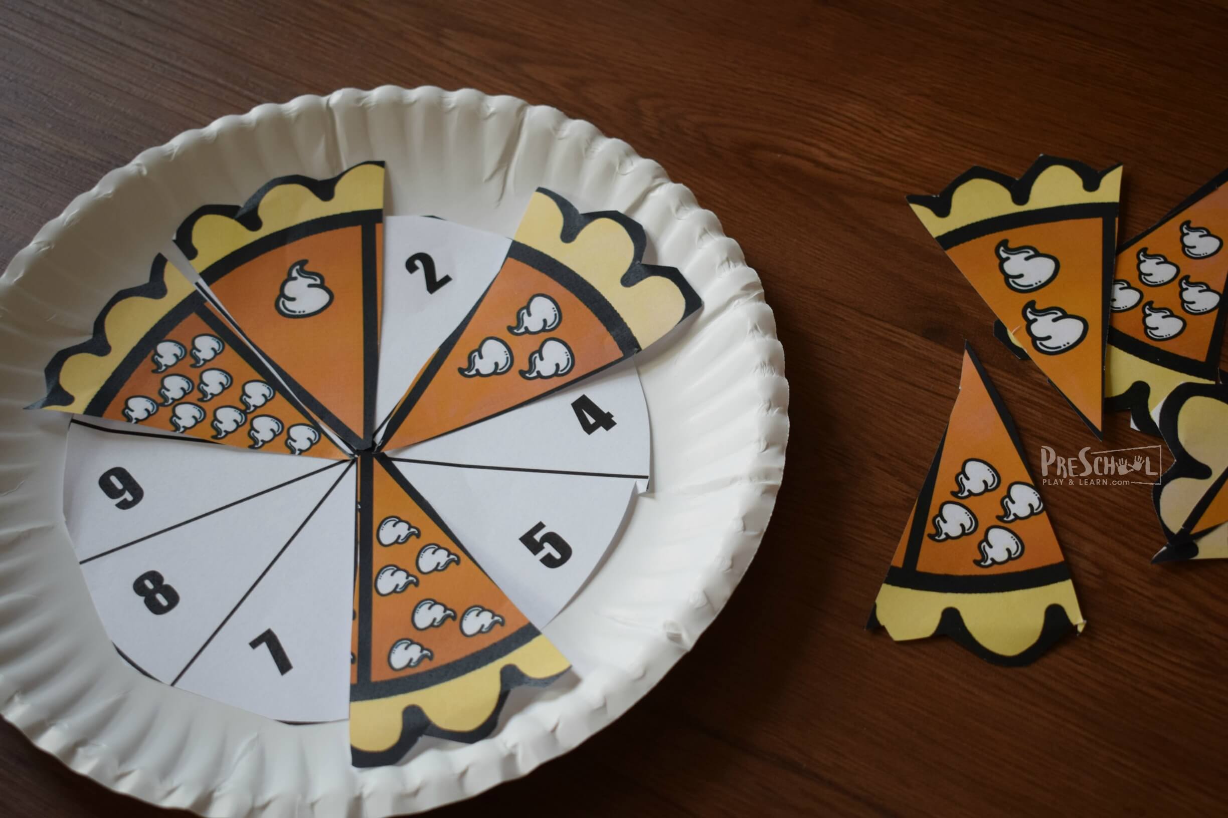 Pumpkin pie counting craft