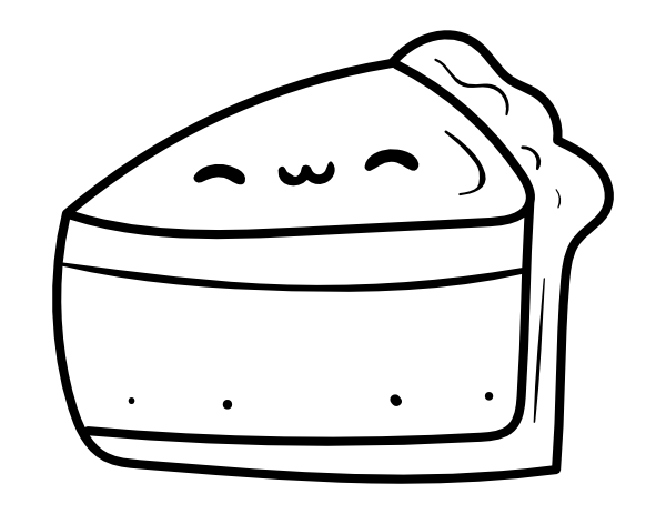 Printable kawaii pie coloring page