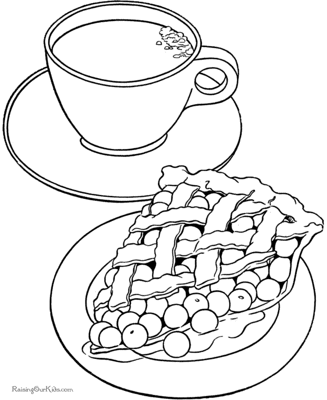 Apple pie coloring page of food