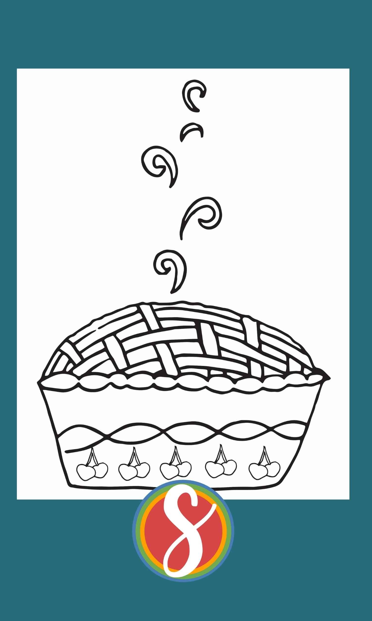 Free pie coloring page â stevie doodles