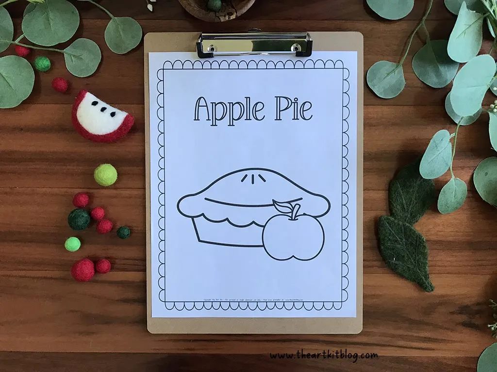 Apple pie coloring page free printable â the art kit