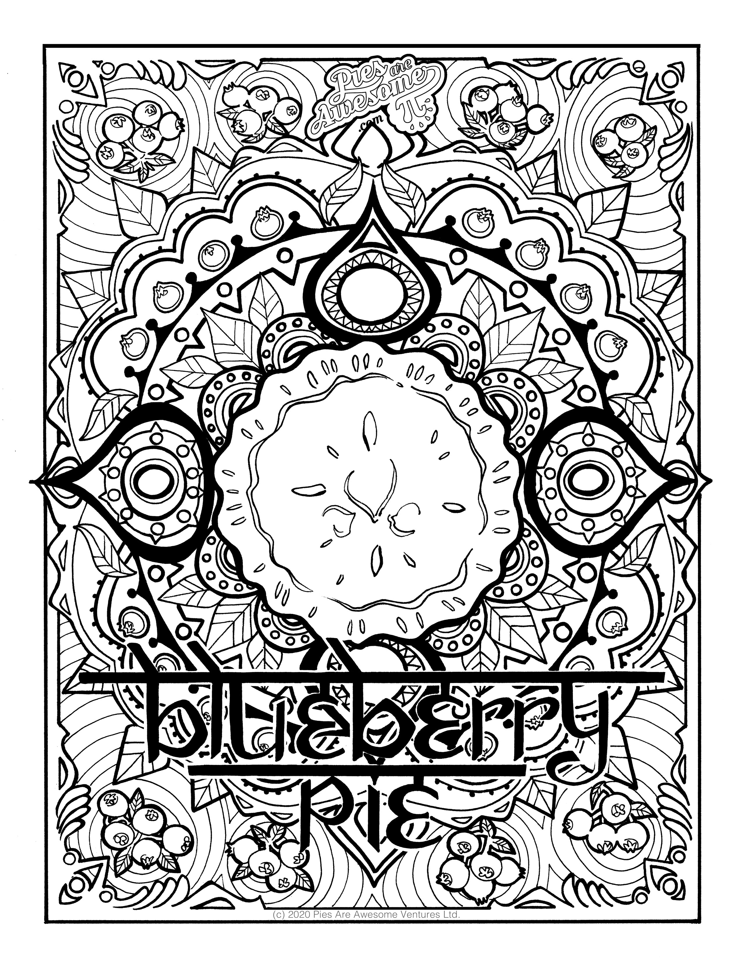 Free coloring sheets â pies are awesome