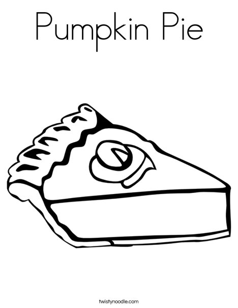 Pumpkin pie coloring page