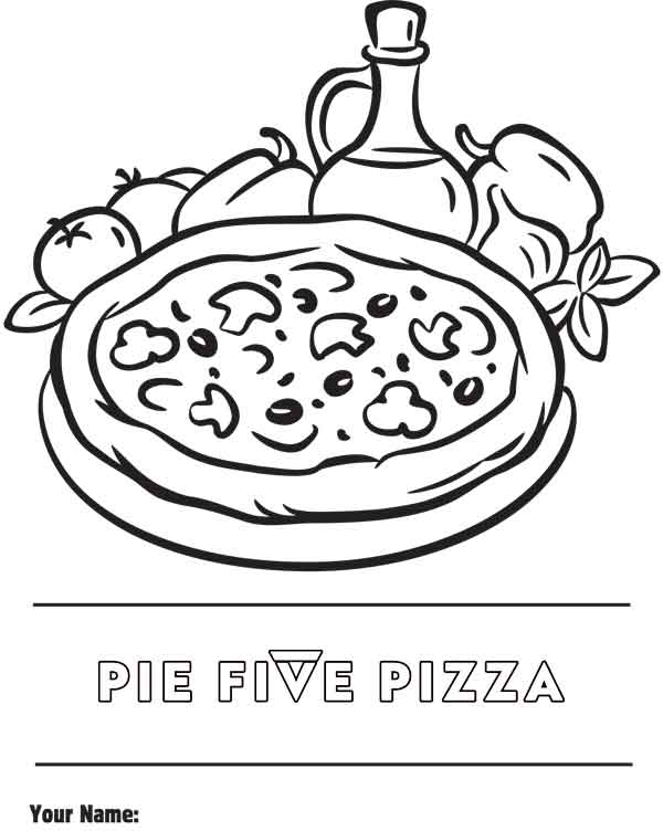 Pie five coloring pages