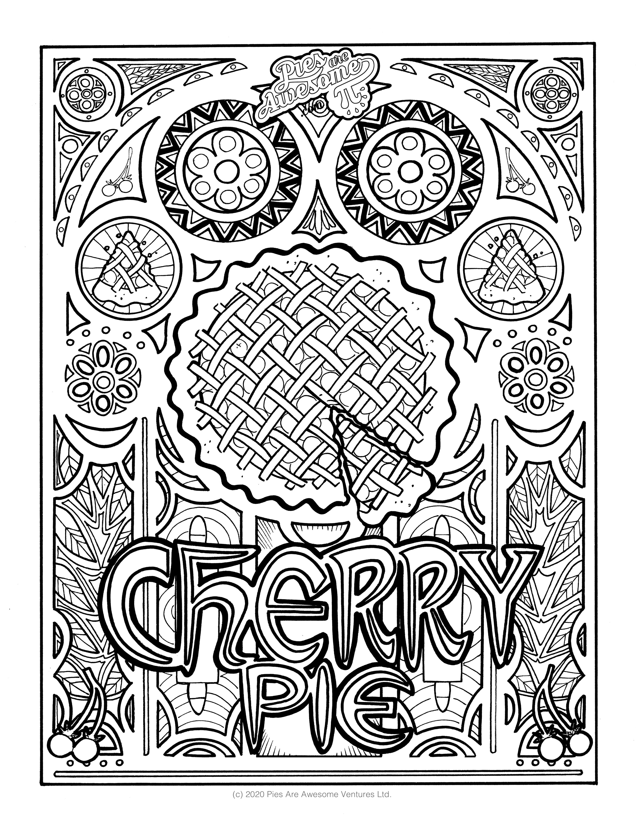 Free coloring sheets â pies are awesome