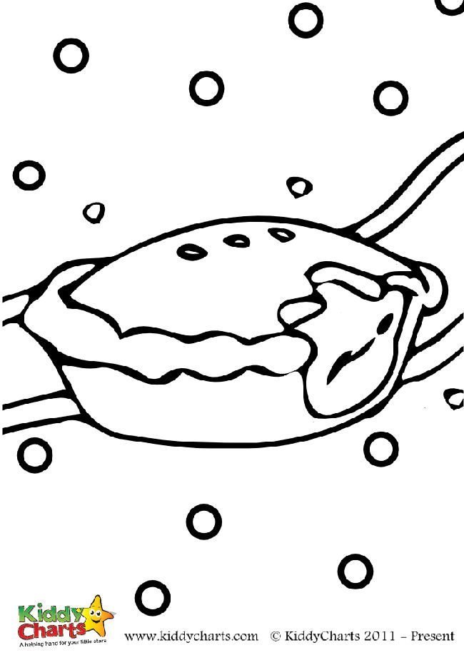 Mince pie colouring sheet