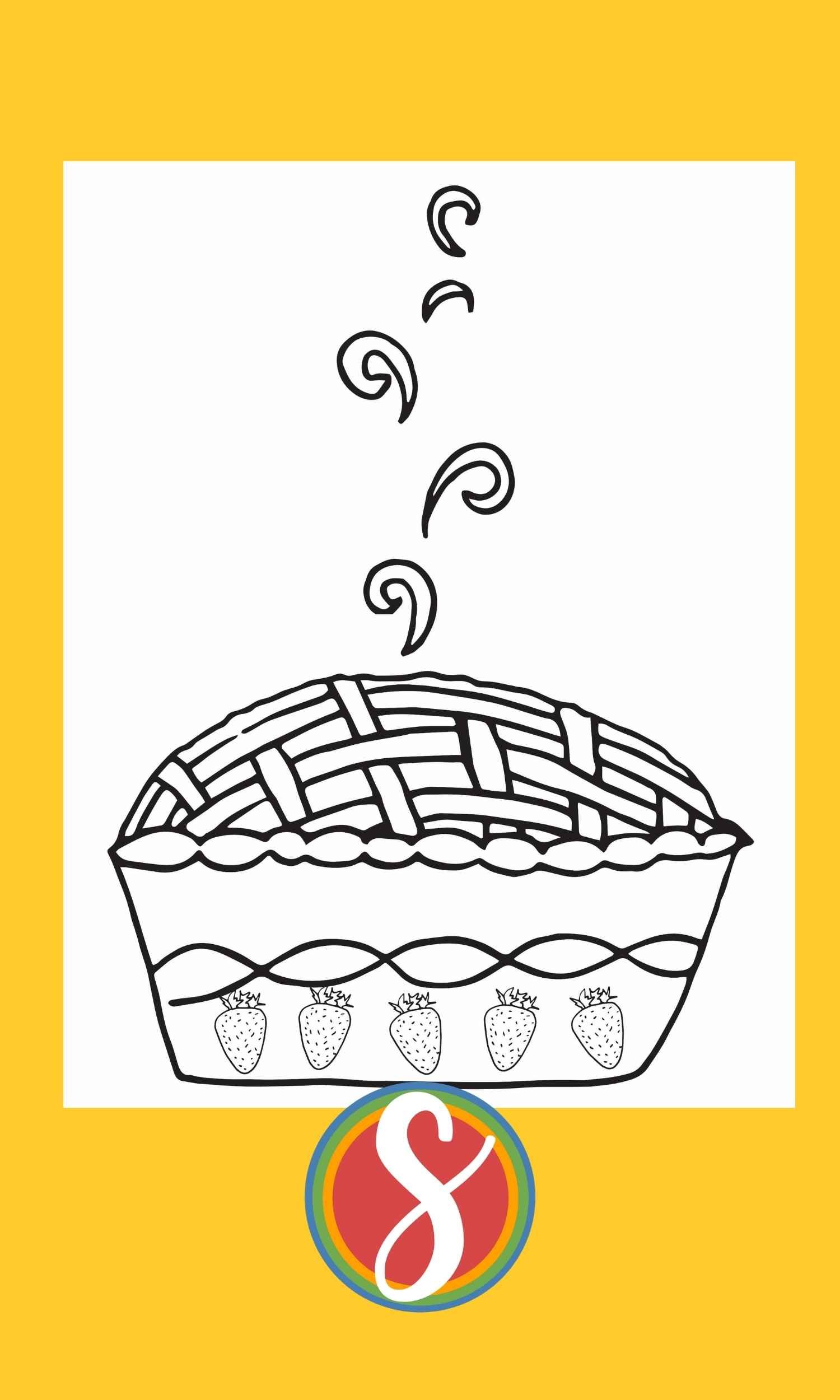 Free pie coloring page â stevie doodles