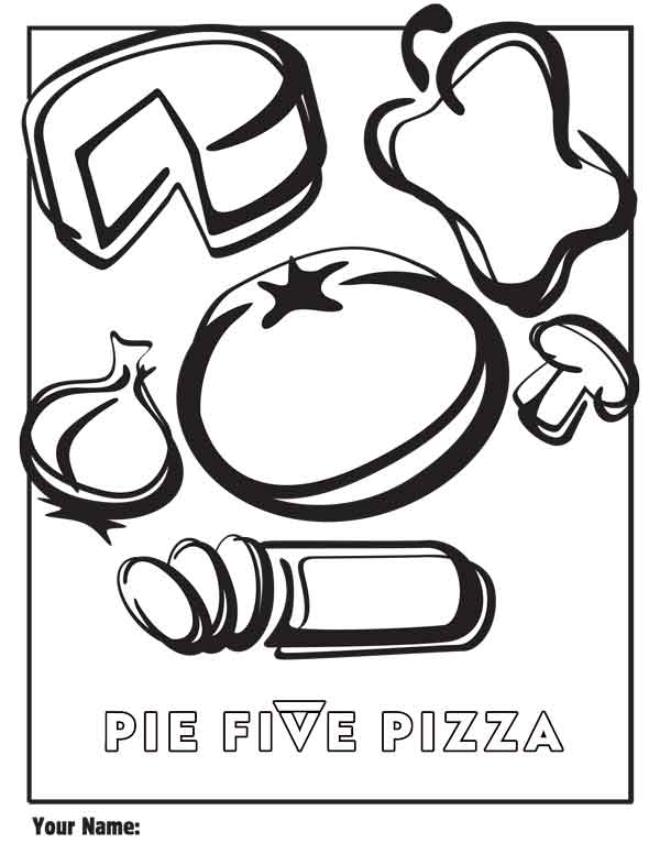 Pie five coloring pages