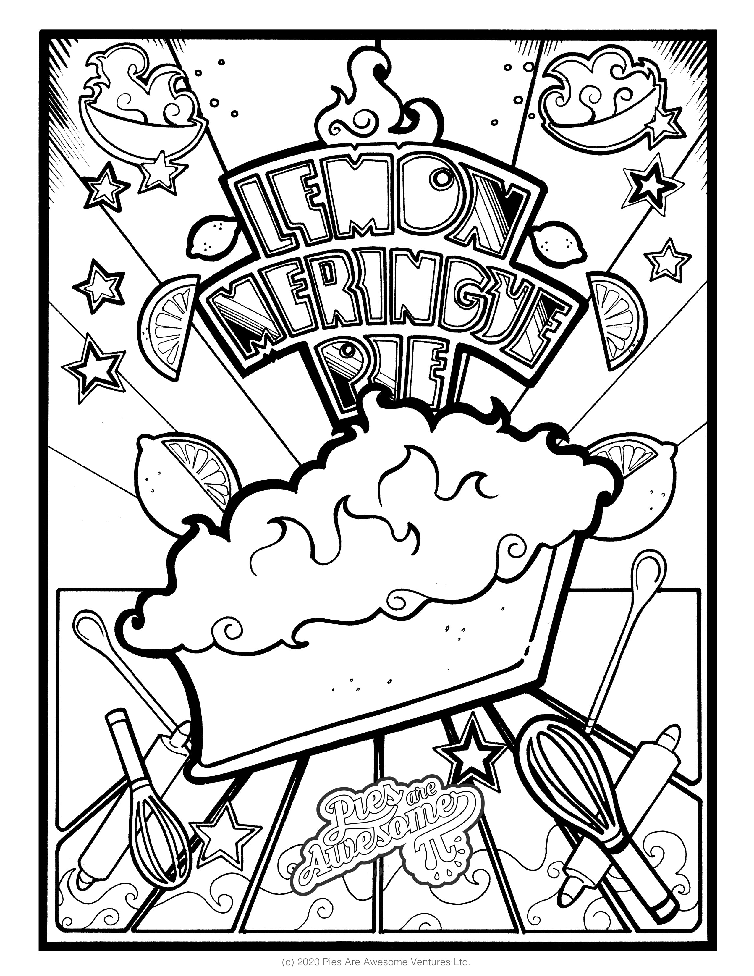 Free coloring sheets â pies are awesome