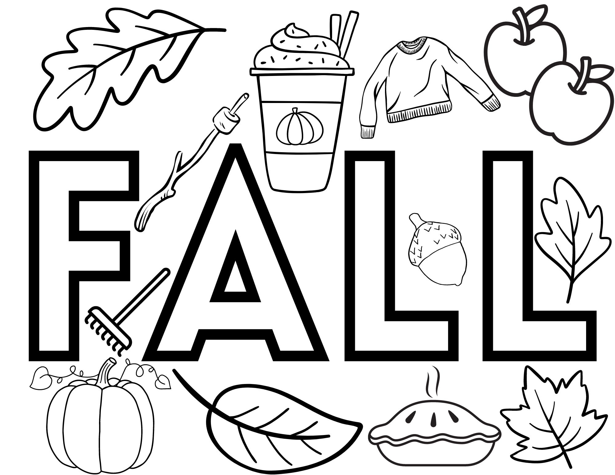 Printable cute fall coloring pages