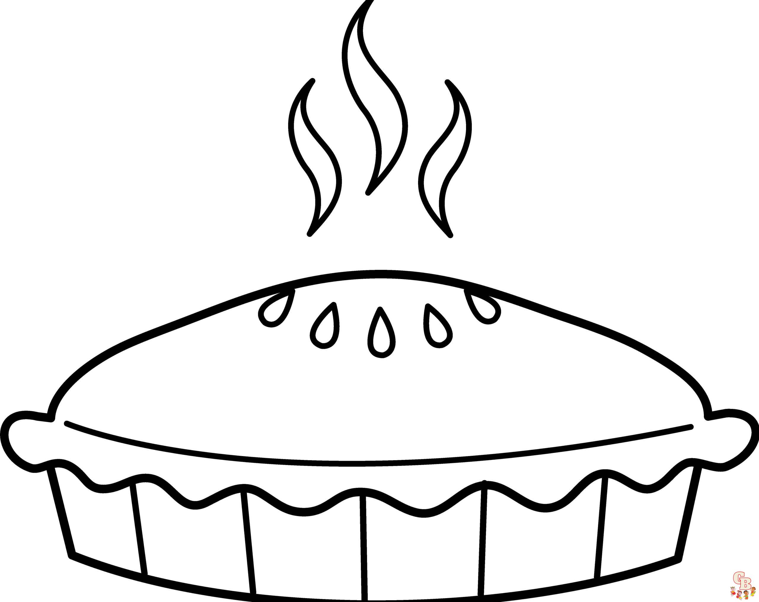 Printable pie coloring pages free forv kids and adults