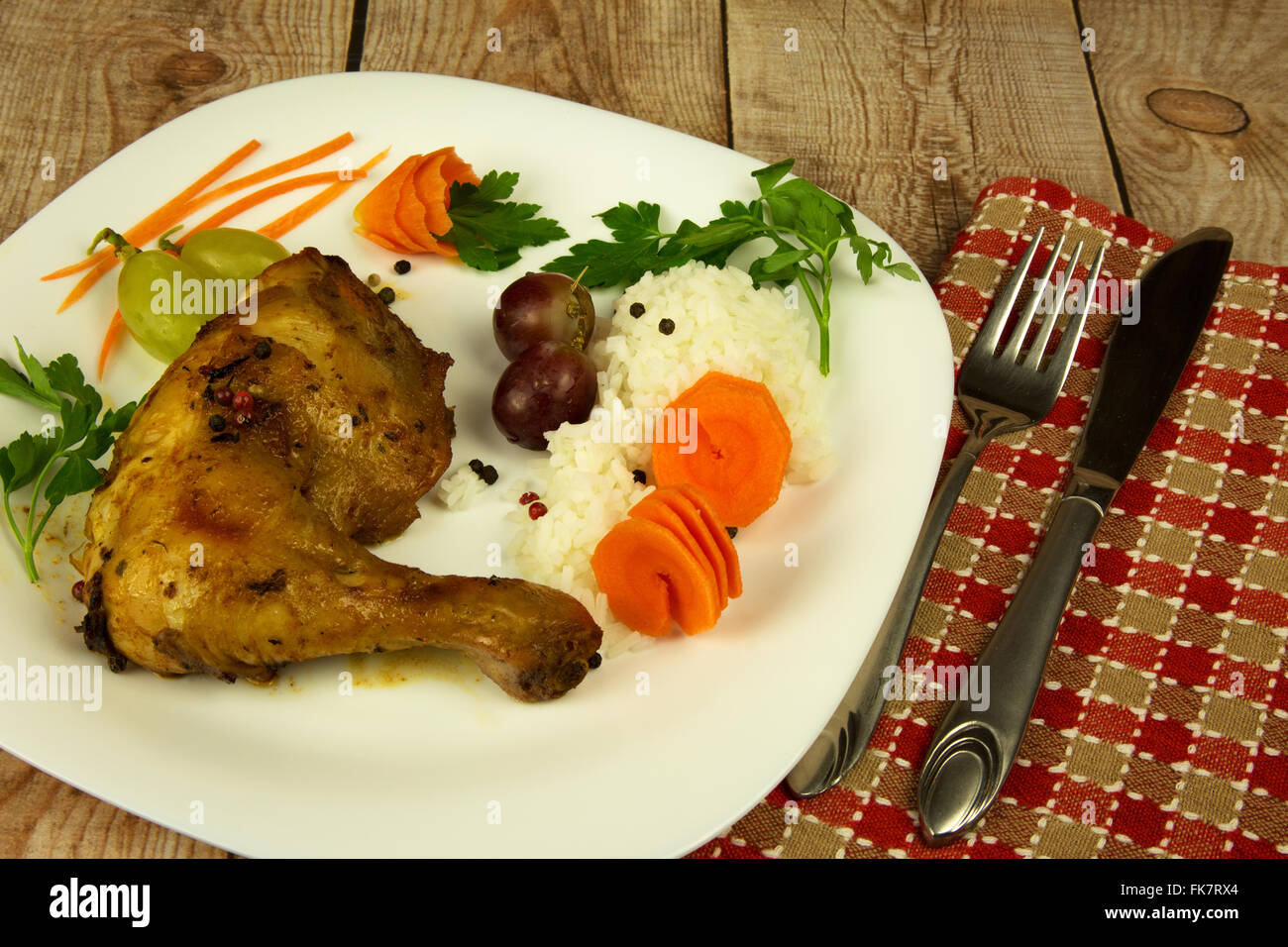 Fried chicken leg rice fotografãas e imãgen de alta roluciãn