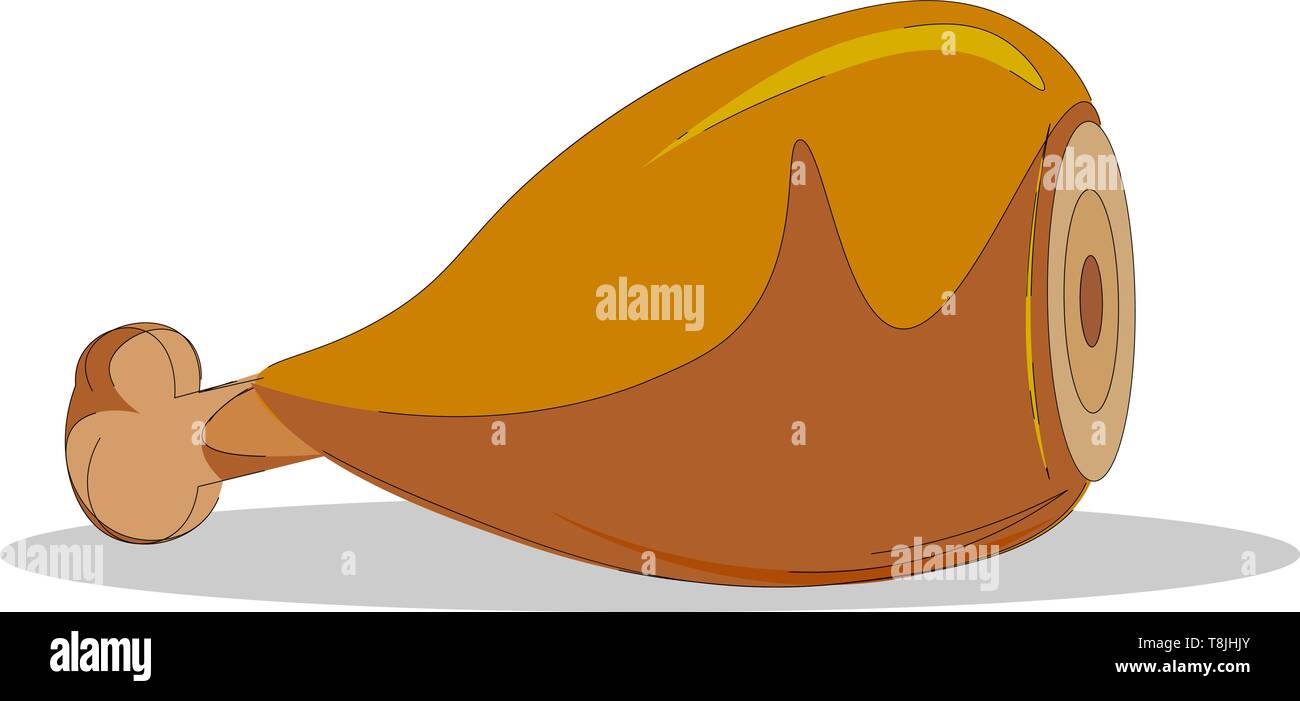 Un muslo de pollo frito crujiente el vector el color de dibujo o ilustraciãn imagen vector de stock