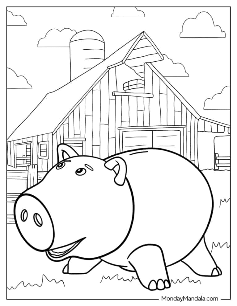 Pig coloring pages free pdf printables