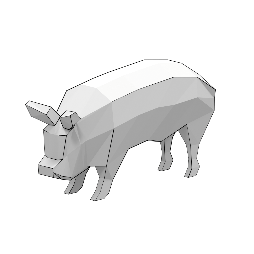 Pig d papercraft model free printable papercraft templates