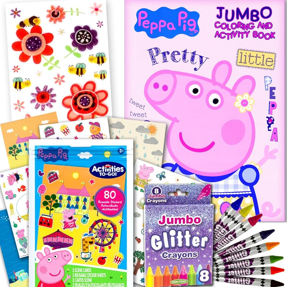 Peppa pig coloring and activity book super set for kids