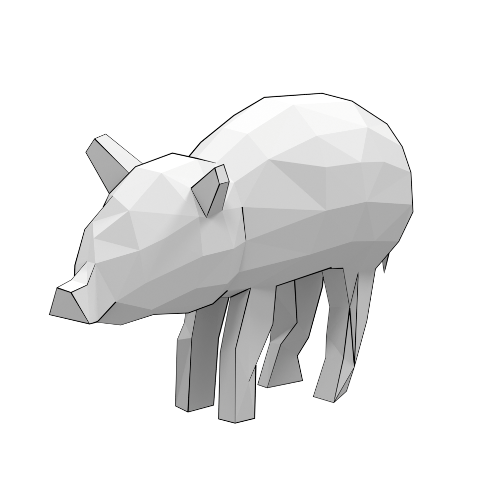 Pig d papercraft model free printable papercraft templates