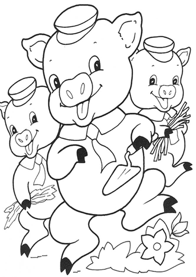 Free easy to print pig coloring pages