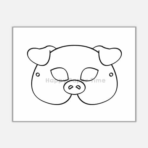 Pig mask paper coloring craft