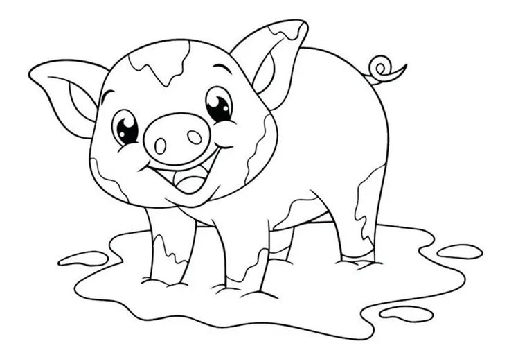 Cute pig coloring pages pdf