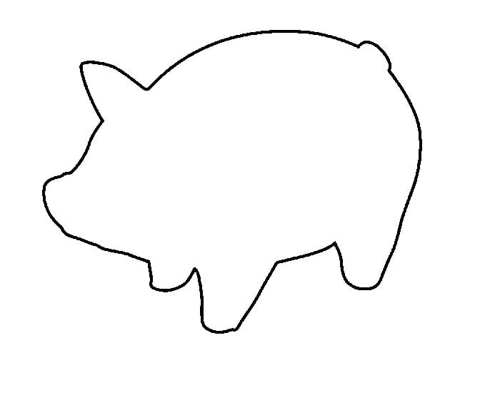 Pig shape s crafts and colouring pages