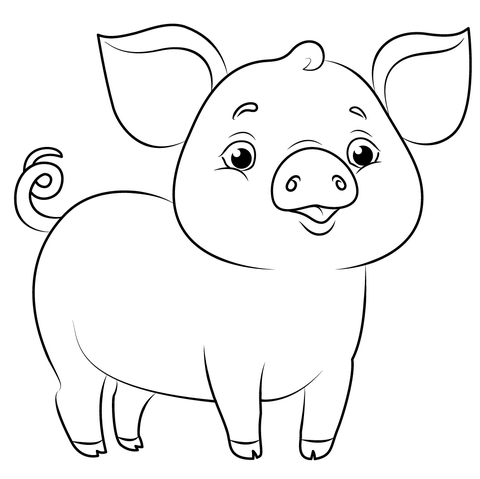 Pig coloring page free printable coloring pages