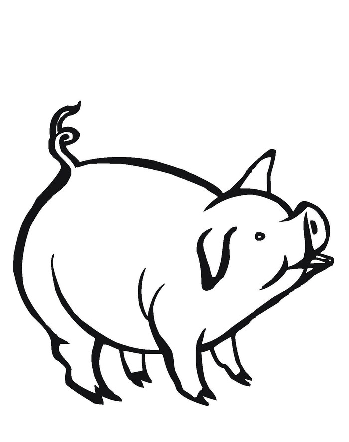 Pig shape s crafts and colouring pages