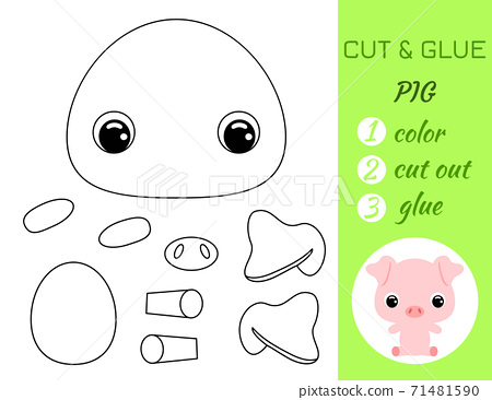 Simple educational game coloring page cut and