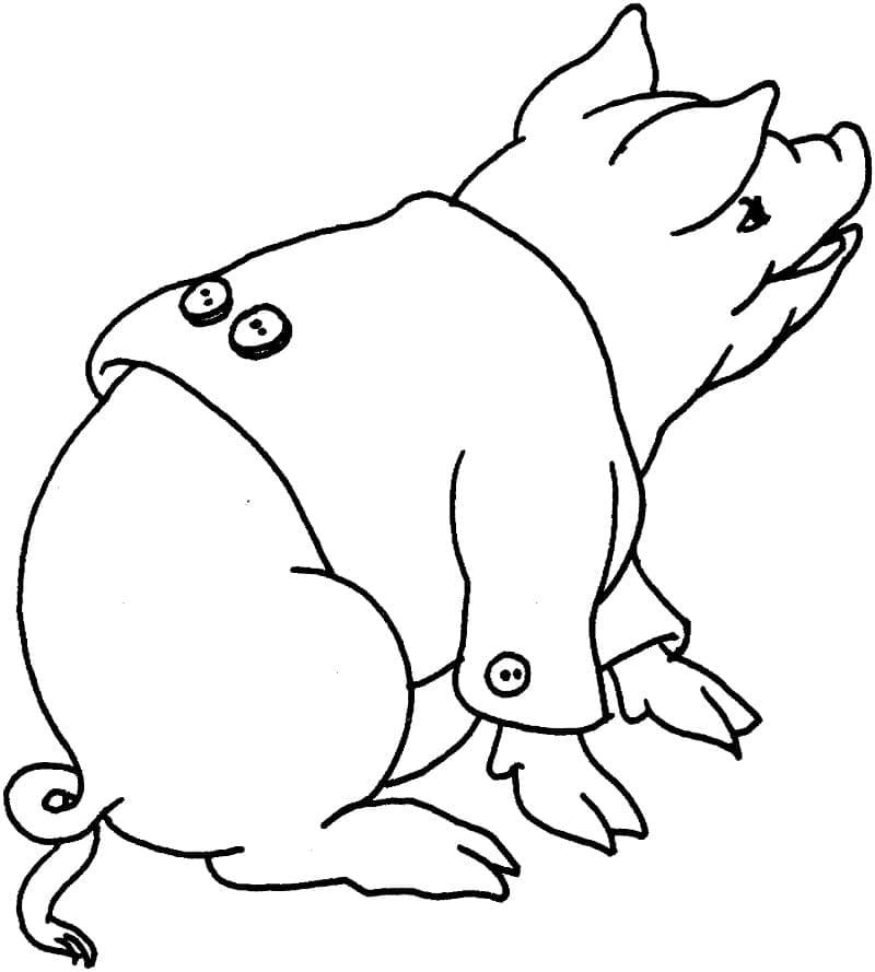 Free printable pig coloring page