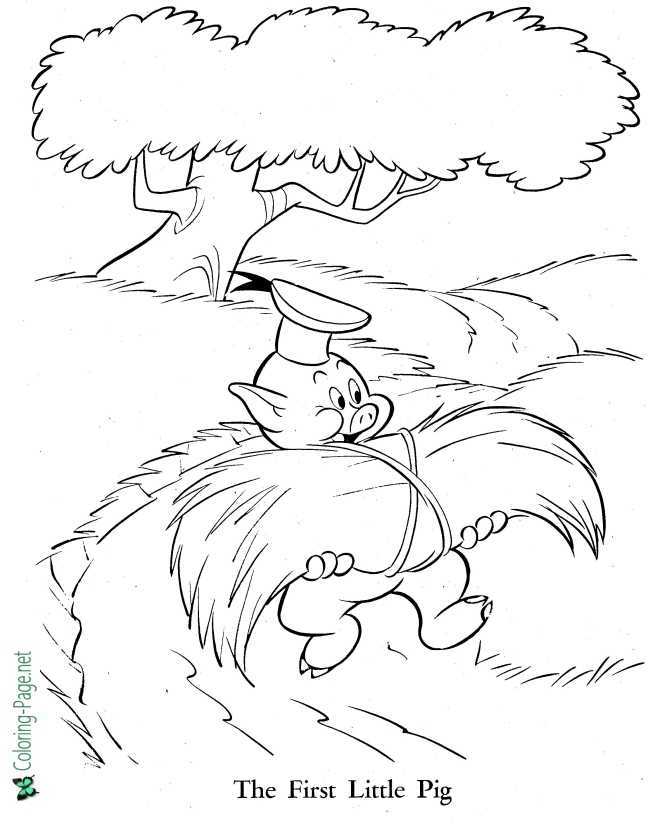 The three little pigs coloring pages