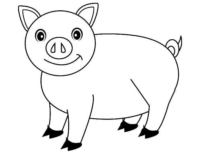 Pig shape s crafts and colouring pages