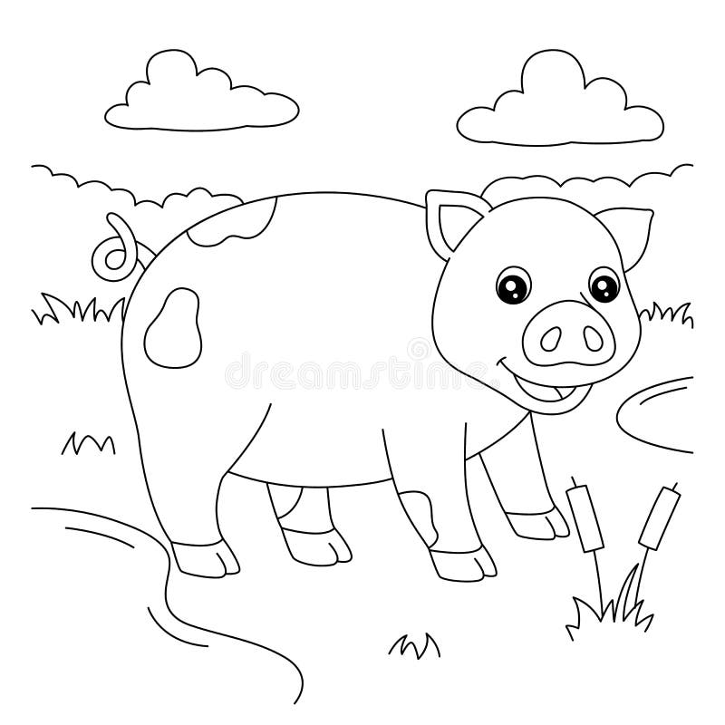 Pig coloring page stock illustrations â pig coloring page stock illustrations vectors clipart