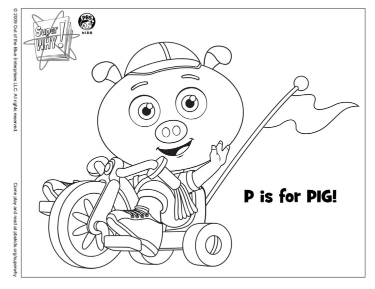 P is for pig coloring page kids coloringâ kids for parents