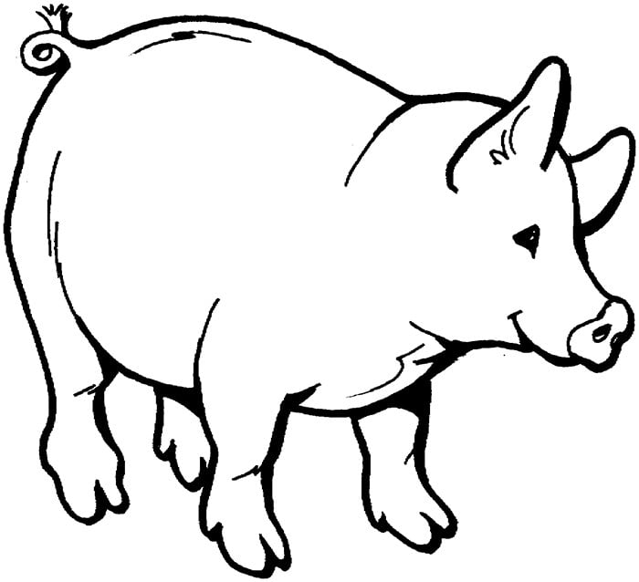 Pig shape s crafts and colouring pages