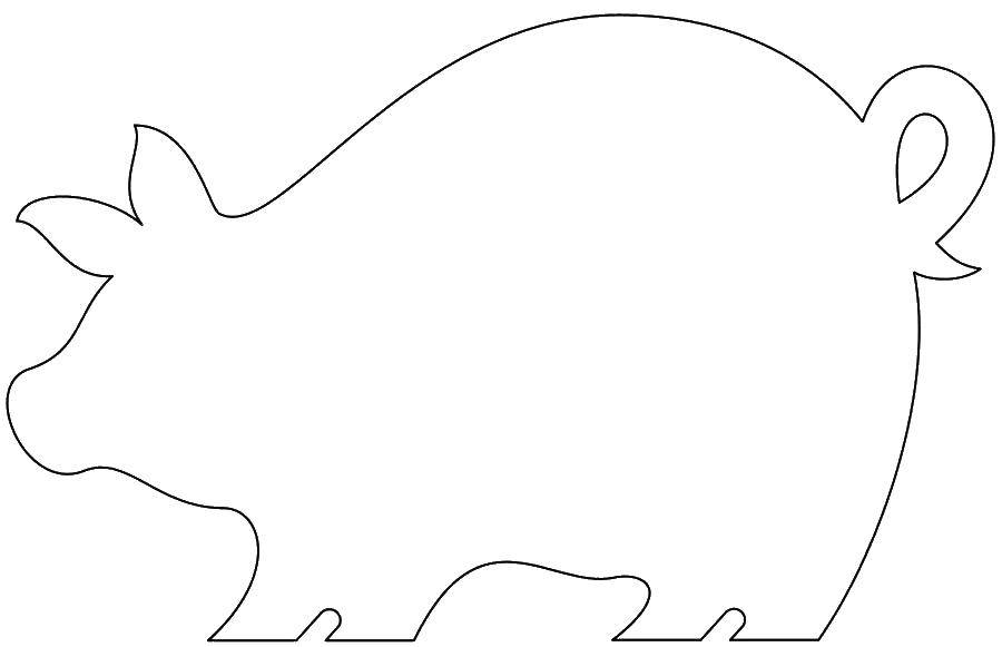 Online coloring pages coloring page contour pigs the outline of a pig to cut download print coloring page