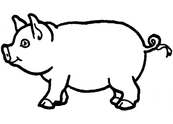 Pig shape s crafts and colouring pages